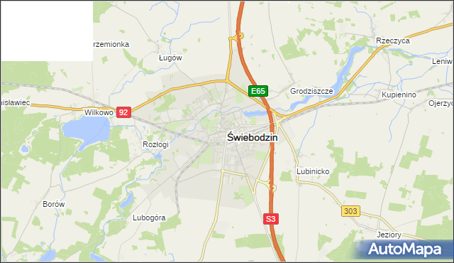 mapa Świebodzin, Świebodzin na mapie Targeo