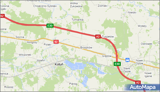 mapa Broszków, Broszków na mapie Targeo