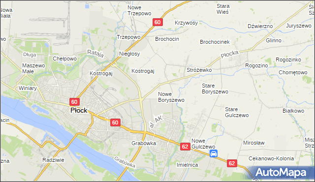 mapa Nowe Boryszewo, Nowe Boryszewo na mapie Targeo