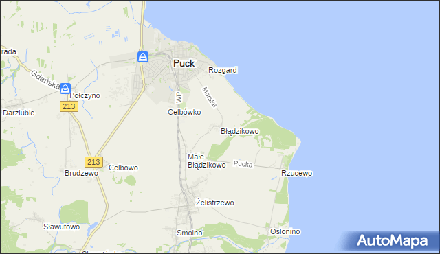 mapa Błądzikowo, Błądzikowo na mapie Targeo