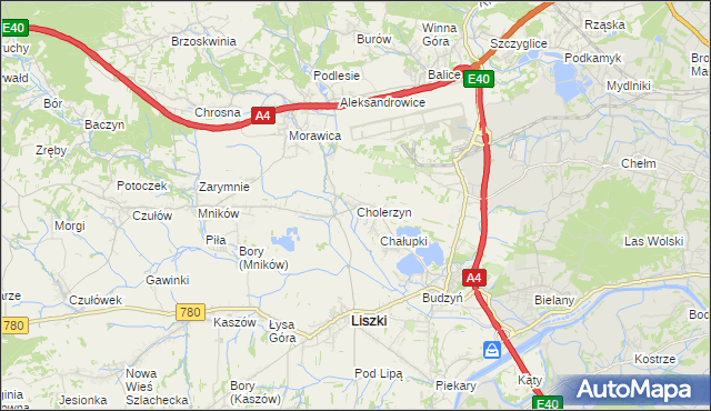 mapa Cholerzyn, Cholerzyn na mapie Targeo