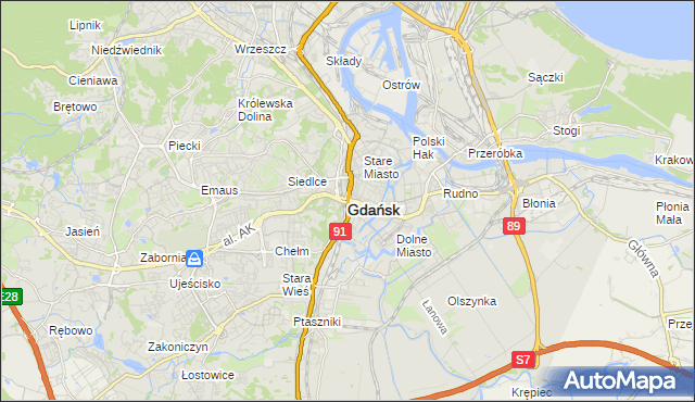mapa Gdańska, Gdańsk na mapie Targeo