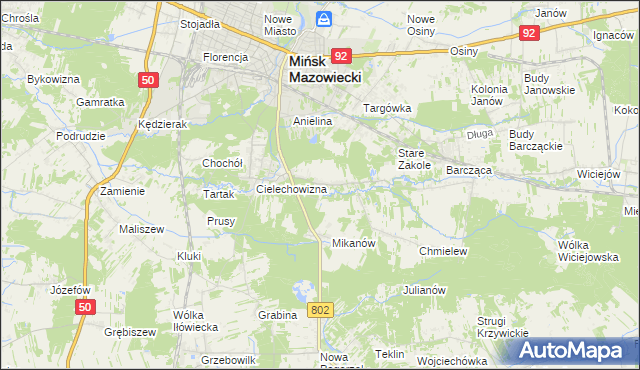 mapa Marianka gmina Mińsk Mazowiecki, Marianka gmina Mińsk Mazowiecki na mapie Targeo