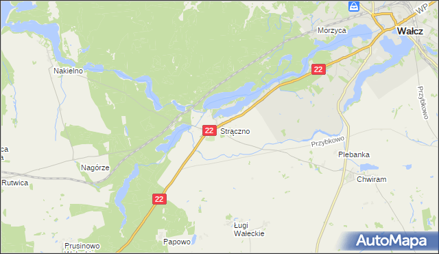 mapa Strączno, Strączno na mapie Targeo