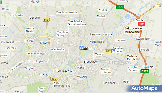 mapa Lublina, Lublin na mapie Targeo
