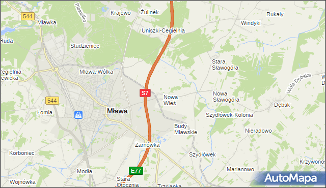 mapa Nowa Wieś gmina Szydłowo, Nowa Wieś gmina Szydłowo na mapie Targeo