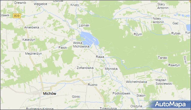 mapa Rawa, Rawa na mapie Targeo