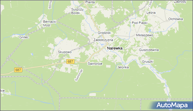 mapa Stoczek gmina Narewka, Stoczek gmina Narewka na mapie Targeo