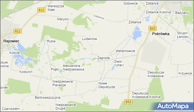 mapa Zagroda gmina Chełm, Zagroda gmina Chełm na mapie Targeo