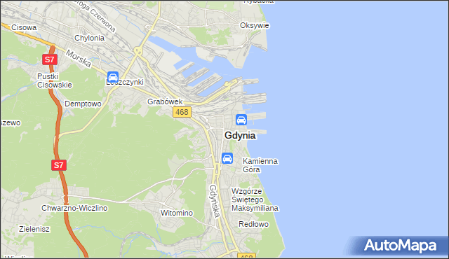 mapa Gdyni, Gdynia na mapie Targeo