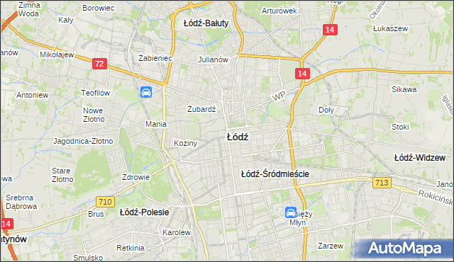 mapa Łodzi, Łódź na mapie Targeo