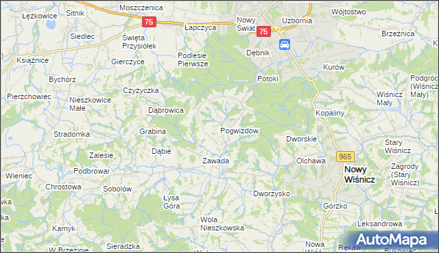 mapa Pogwizdów gmina Bochnia, Pogwizdów gmina Bochnia na mapie Targeo