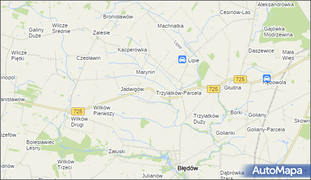 mapa Trzylatków-Parcela, Trzylatków-Parcela na mapie Targeo