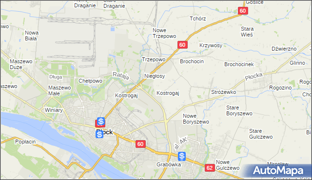 mapa Kostrogaj, Kostrogaj na mapie Targeo