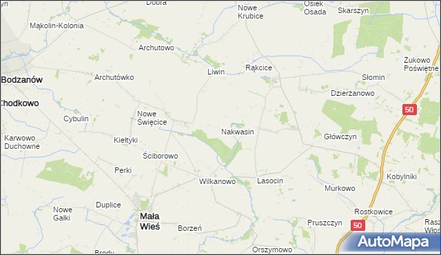 mapa Nakwasin, Nakwasin na mapie Targeo