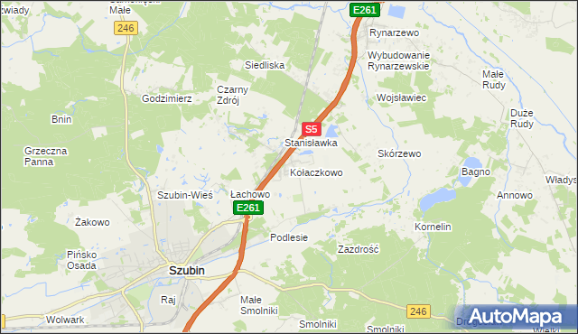 mapa Kołaczkowo gmina Szubin, Kołaczkowo gmina Szubin na mapie Targeo