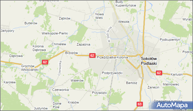 mapa Przeździatka-Kolonia, Przeździatka-Kolonia na mapie Targeo