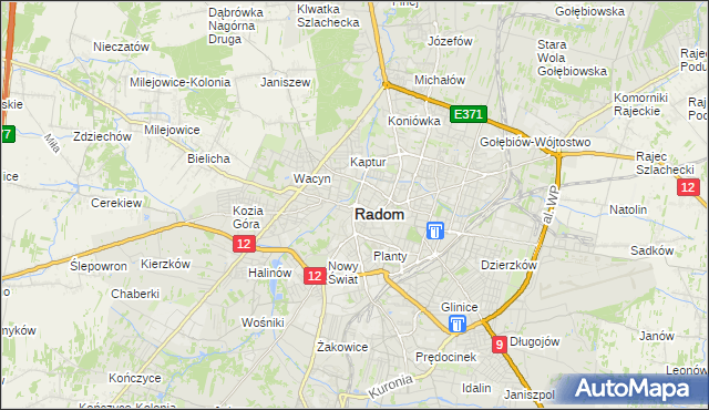mapa Radomia, Radom na mapie Targeo