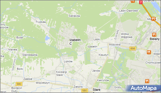 mapa Izabelin B, Izabelin B na mapie Targeo