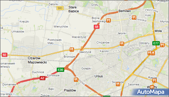 mapa Mory gmina Ożarów Mazowiecki, Mory gmina Ożarów Mazowiecki na mapie Targeo