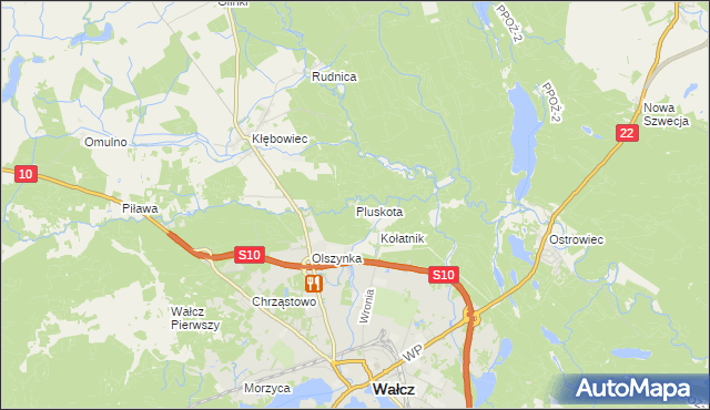 mapa Pluskota, Pluskota na mapie Targeo