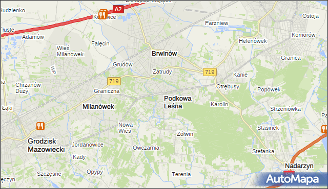 mapa Podkowa Leśna, Podkowa Leśna na mapie Targeo