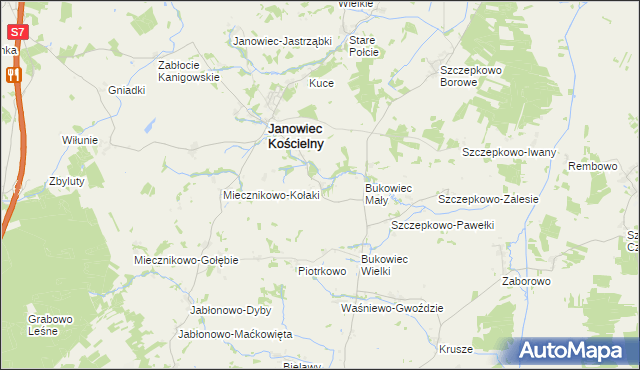 mapa Pokrzywnica Wielka, Pokrzywnica Wielka na mapie Targeo