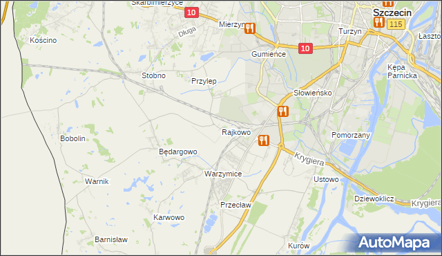 mapa Rajkowo, Rajkowo na mapie Targeo