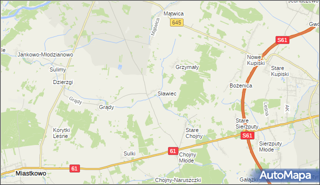 mapa Sławiec Dworski, Sławiec Dworski na mapie Targeo