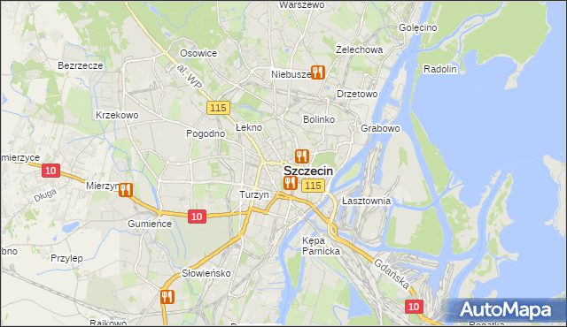 mapa Szczecina, Szczecin na mapie Targeo