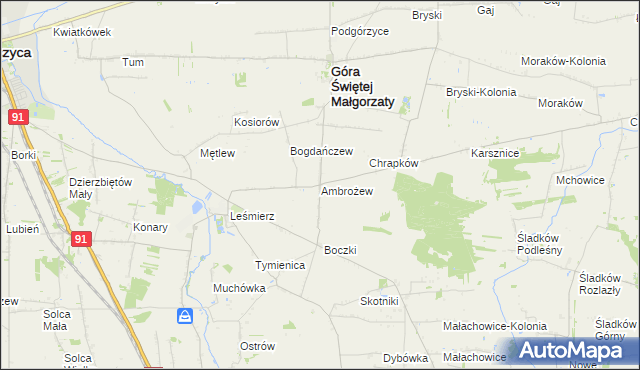 mapa Ambrożew, Ambrożew na mapie Targeo