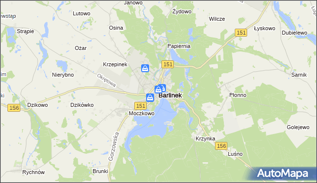 mapa Barlinek, Barlinek na mapie Targeo