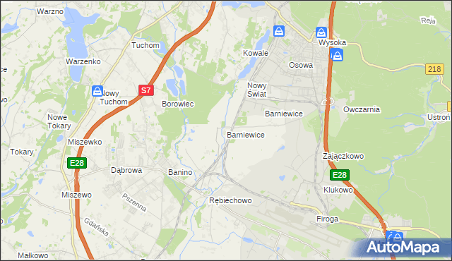 mapa Barniewice, Barniewice na mapie Targeo