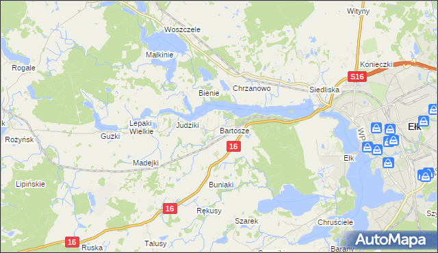 mapa Bartosze, Bartosze na mapie Targeo