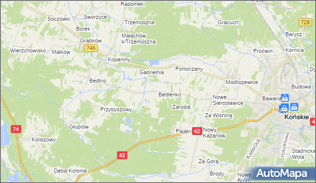 mapa Bedlenko, Bedlenko na mapie Targeo