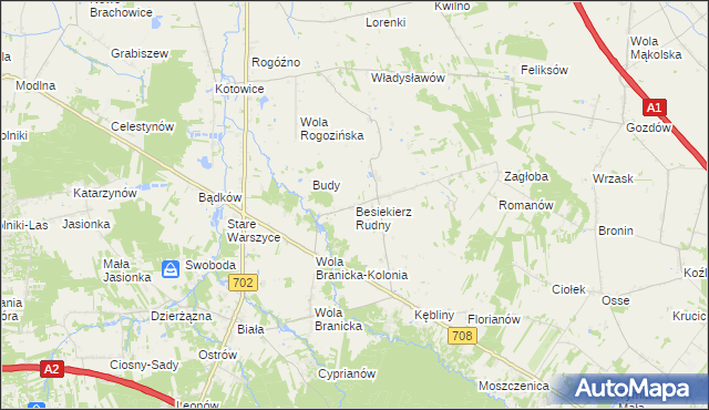 mapa Besiekierz Rudny, Besiekierz Rudny na mapie Targeo