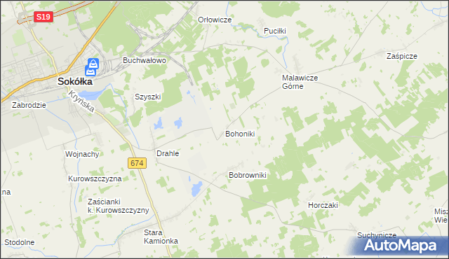 mapa Bohoniki, Bohoniki na mapie Targeo
