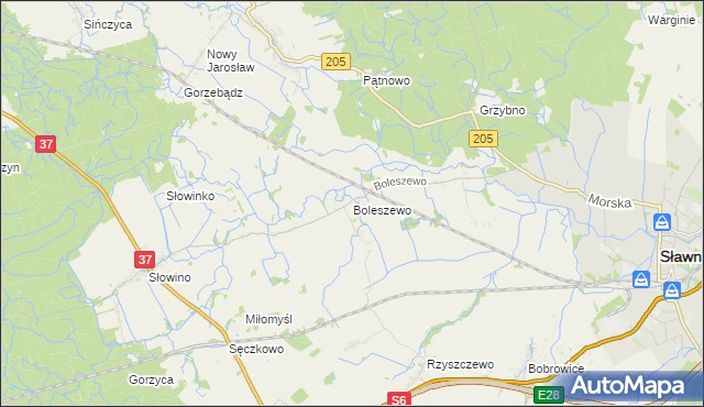 mapa Boleszewo, Boleszewo na mapie Targeo