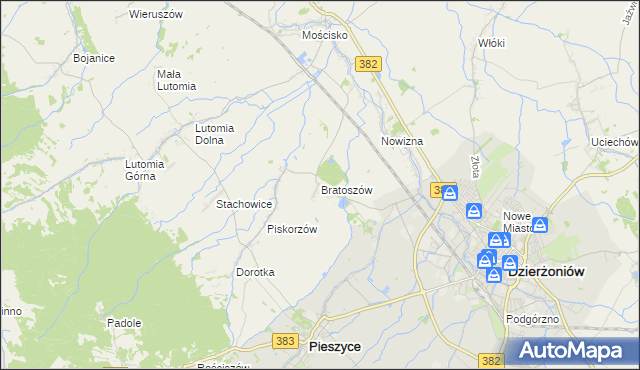 mapa Bratoszów, Bratoszów na mapie Targeo