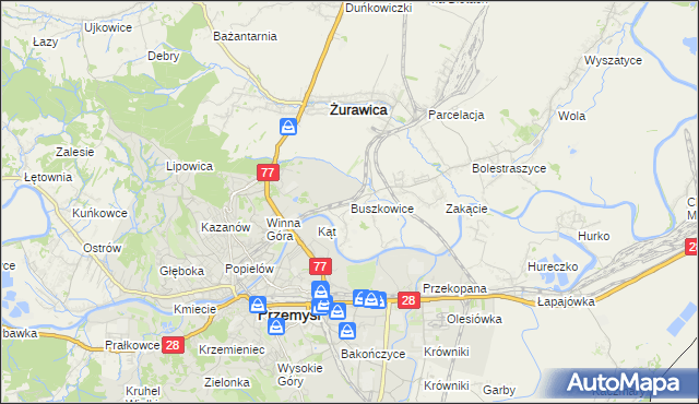 mapa Buszkowice gmina Żurawica, Buszkowice gmina Żurawica na mapie Targeo