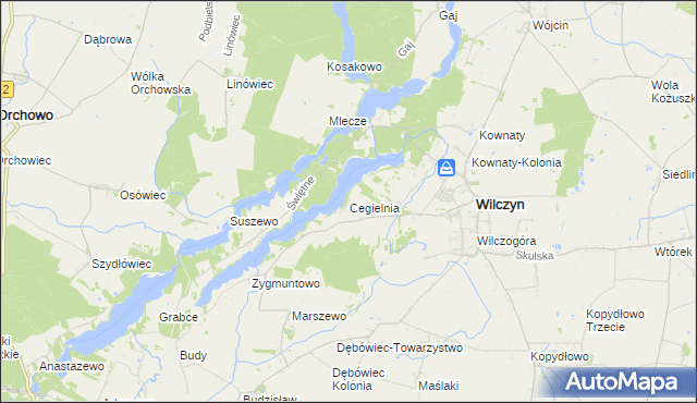 mapa Cegielnia gmina Wilczyn, Cegielnia gmina Wilczyn na mapie Targeo