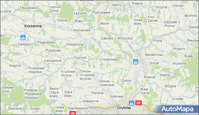 mapa Chodorowa, Chodorowa na mapie Targeo