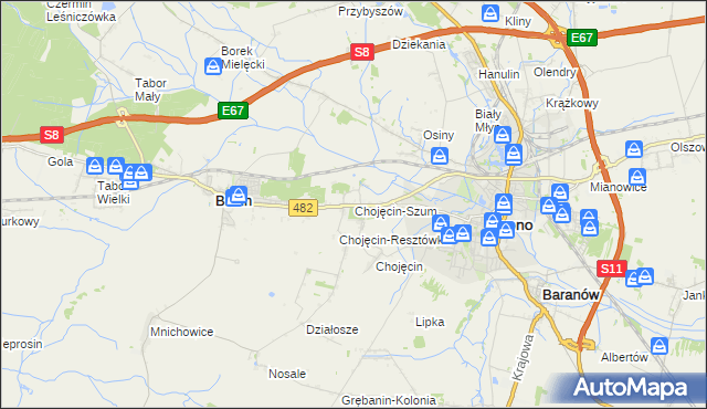 mapa Chojęcin-Szum, Chojęcin-Szum na mapie Targeo