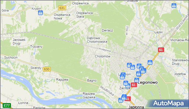 mapa Chotomów, Chotomów na mapie Targeo