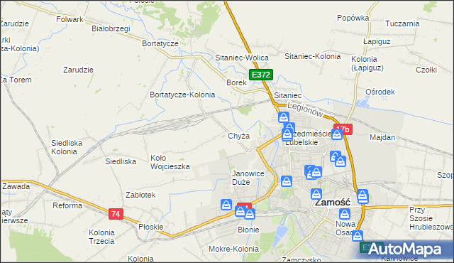 mapa Chyża, Chyża na mapie Targeo