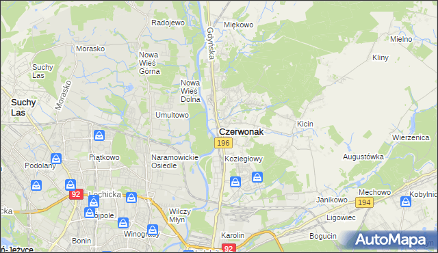 mapa Czerwonak, Czerwonak na mapie Targeo