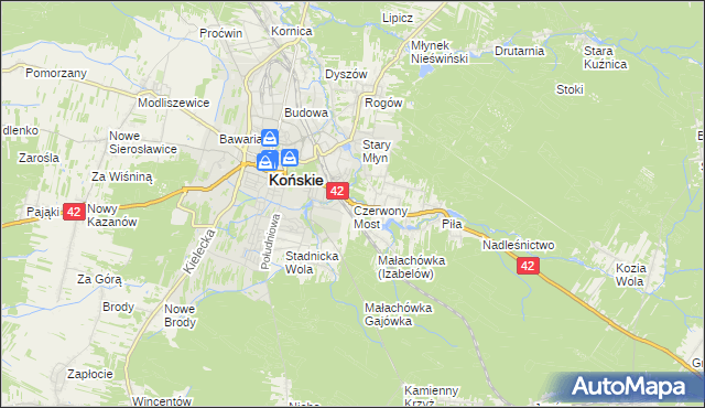 mapa Czerwony Most, Czerwony Most na mapie Targeo