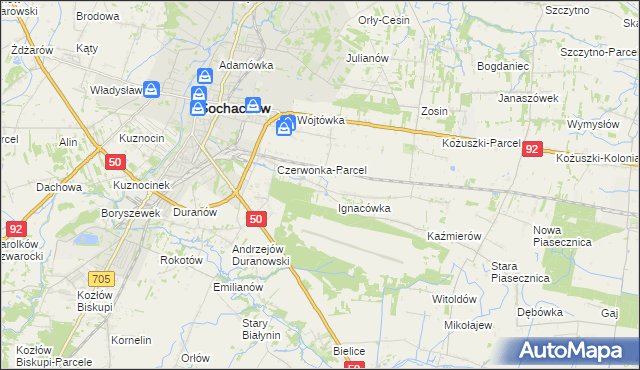 mapa Czyste gmina Sochaczew, Czyste gmina Sochaczew na mapie Targeo