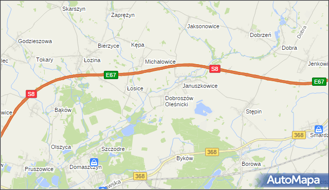 mapa Dobroszów Oleśnicki, Dobroszów Oleśnicki na mapie Targeo
