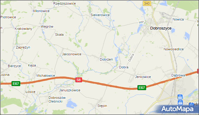 mapa Dobrzeń, Dobrzeń na mapie Targeo